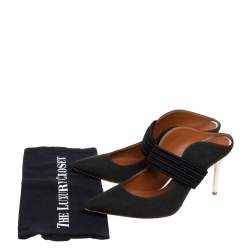 Pre Owned Malone Souliers Black Denim Mara Mule Sandals Size 41.5