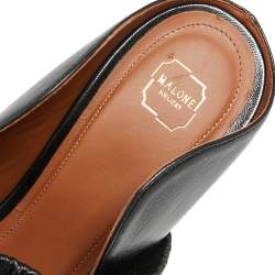 Pre Owned صندل سلايد مالون سولييه جلد أسود مقدمة مدببة مقاس 41 