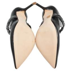 Pre Owned صندل سلايد مالون سولييه جلد أسود مقدمة مدببة مقاس 41 