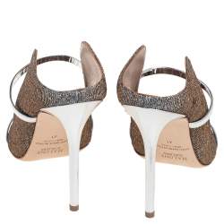 Pre Owned صندل مول مالون سولييه ماورين قماش لوركس ميتاليك مقاس 41