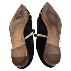 Pre Owned حذاء فلات مالون سولييه مورين ساتان أسود مقاس 40