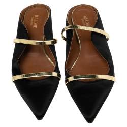 Pre Owned حذاء فلات مالون سولييه مورين ساتان أسود مقاس 40