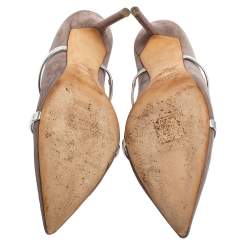 مملوكة مسبقًا Malone Souliers Grey Suede Maureen Pointed Toe Mule Sandals Size 40