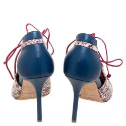 Pre Owned حذاء بوت مالون سولييه مونتانا جلد أسود مقدمة مدببة برباط مقاس 41