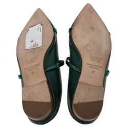 Pre Owned حذاء فلات مالون سولييه مورين جلد أخضر مقاس 37