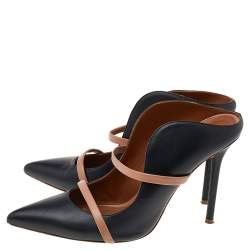 Pre Owned Malone Souliers Black/Beige Leather Maureen Sandals Size 38