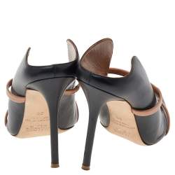 Pre Owned Malone Souliers Black/Beige Leather Maureen Sandals Size 38