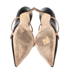 Pre Owned Malone Souliers Black Leather Maureen Pumps Size 37.5