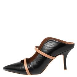 Pre Owned Malone Souliers Black Leather Maureen Pumps Size 37.5