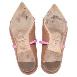 مملوكة مسبقًا حذاء مول مالون سولييه فلات مورين جلد وردي/ بني مقاس 37