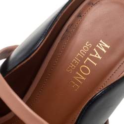 Pre Owned حذاء مولز مالون سولييه مقدمة مدببة مورين جلد بيج/ أسود مقاس 37