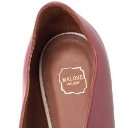 Pre Owned Malone Souliers Pink/White Leather Maureen Ballet Flats Size 36 