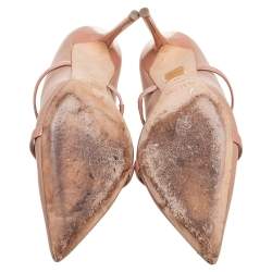 Pre Owned Malone Souliers Beige Leather Maureen Sandals Size 38