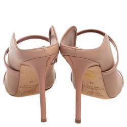 Pre Owned Malone Souliers Beige Leather Maureen Sandals Size 38