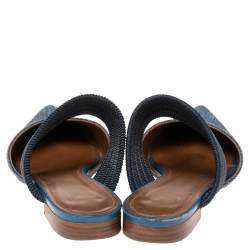Pre Owned صندل فلات سلايد مالون سوليه مايسي  قماش وكانفاس أزرق داكن مقاس 36