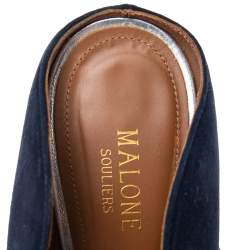 Pre Owned Malone Souliers Navy Blue Suede Maureen Pumps Size 40
