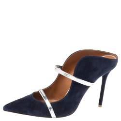 Pre Owned Malone Souliers Navy Blue Suede Maureen Pumps Size 40