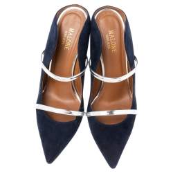 Pre Owned Malone Souliers Navy Blue Suede Maureen Pumps Size 40
