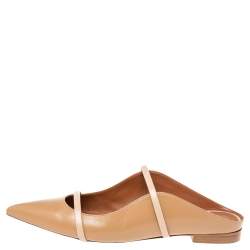 Pre Owned Malone Souliers Beige Leather  Maureen Flats Size 41