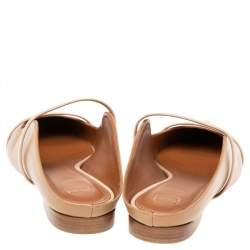 Pre Owned Malone Souliers Beige Leather  Maureen Flats Size 41