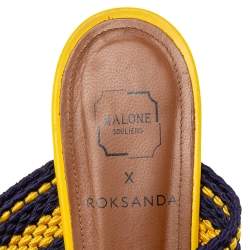 مملوكة مسبقًا Malone Souliers x Roksanda Yellow Leather Hannah Pointed-Toe Flat Mules Size 40.5