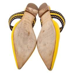 مملوكة مسبقًا Malone Souliers x Roksanda Yellow Leather Hannah Pointed-Toe Flat Mules Size 40.5