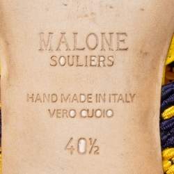 مملوكة مسبقًا Malone Souliers x Roksanda Yellow Leather Hannah Pointed-Toe Flat Mules Size 40.5