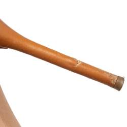 Pre Owned حذاء كعب عالي مالون سولييه جلد وكانفاس بني / أصفر حافة إيموجين مقاس 39