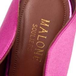 Pre Owned Malone Souliers Pink Satin Maureen Pointed Toe Mules Size 37