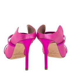 Pre Owned Malone Souliers Pink Satin Maureen Pointed Toe Mules Size 37