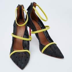 Pre Owned Malone Souliers Multicolor Net And Leather Robyn Pumps Size 38.5