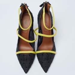 Pre Owned Malone Souliers Multicolor Net And Leather Robyn Pumps Size 38.5