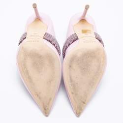 مملوكة مسبقًا حذاء سلايد مالون سولييه باي روي لولت مايزي جلد عنابي/وردي مقدمة مدببة مقاس 40