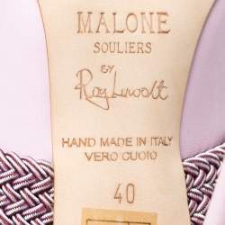 مملوكة مسبقًا حذاء سلايد مالون سولييه باي روي لولت مايزي جلد عنابي/وردي مقدمة مدببة مقاس 40