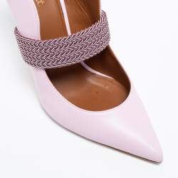 مملوكة مسبقًا حذاء سلايد مالون سولييه باي روي لولت مايزي جلد عنابي/وردي مقدمة مدببة مقاس 40