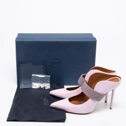 مملوكة مسبقًا حذاء سلايد مالون سولييه باي روي لولت مايزي جلد عنابي/وردي مقدمة مدببة مقاس 40