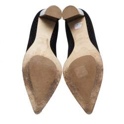 Pre Owned Malone Souliers Black Houndstooth Print Velvet Clara Ankle Boots Size 38