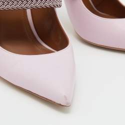 Pre Owned Malone Souliers by Roy Luwolt Pink Leather Maisie Pointed Toe Mules Size 38