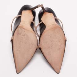 Pre Owned حذاء سلايد مالون سولييه ماورين جلد أسود مقدمة مدببة مقاس 40