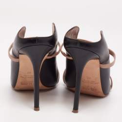 Pre Owned حذاء سلايد مالون سولييه ماورين جلد أسود مقدمة مدببة مقاس 40