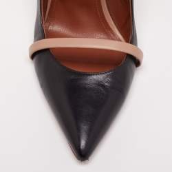 Pre Owned حذاء سلايد مالون سولييه ماورين جلد أسود مقدمة مدببة مقاس 40