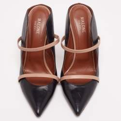 Pre Owned حذاء سلايد مالون سولييه ماورين جلد أسود مقدمة مدببة مقاس 40