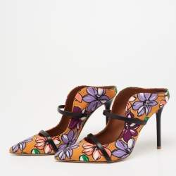 Pre Owned صندل مالون سولييه مورين جلد وكانفاس متعدد الألوان طبعة زهور مقاس 38