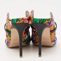 Pre Owned صندل مالون سولييه مورين جلد وكانفاس متعدد الألوان طبعة زهور مقاس 38
