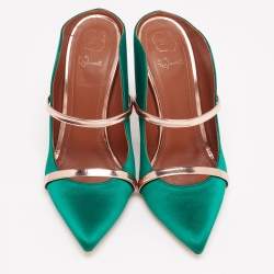 Pre Owned صندل  مولز مالون سولييه  مورين ساتان وردي / أخضر مقاس 38