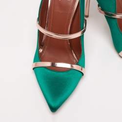 Pre Owned صندل  مولز مالون سولييه  مورين ساتان وردي / أخضر مقاس 38