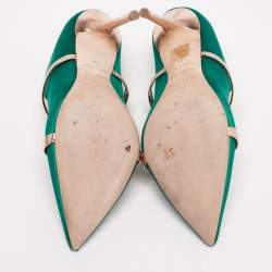 Pre Owned صندل  مولز مالون سولييه  مورين ساتان وردي / أخضر مقاس 38