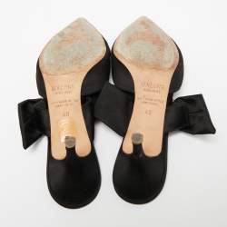 Malone Souliers Black Satin Crystal Embellished Maite Sandals Size 40