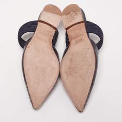 Pre Owned Malone Souliers Grey/Blue Python Leather Maisie Flat Mules 37.5