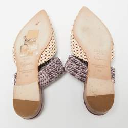 Pre Owned Malone Souliers Multicolor Raffia Maisie Flat Mules Size 36